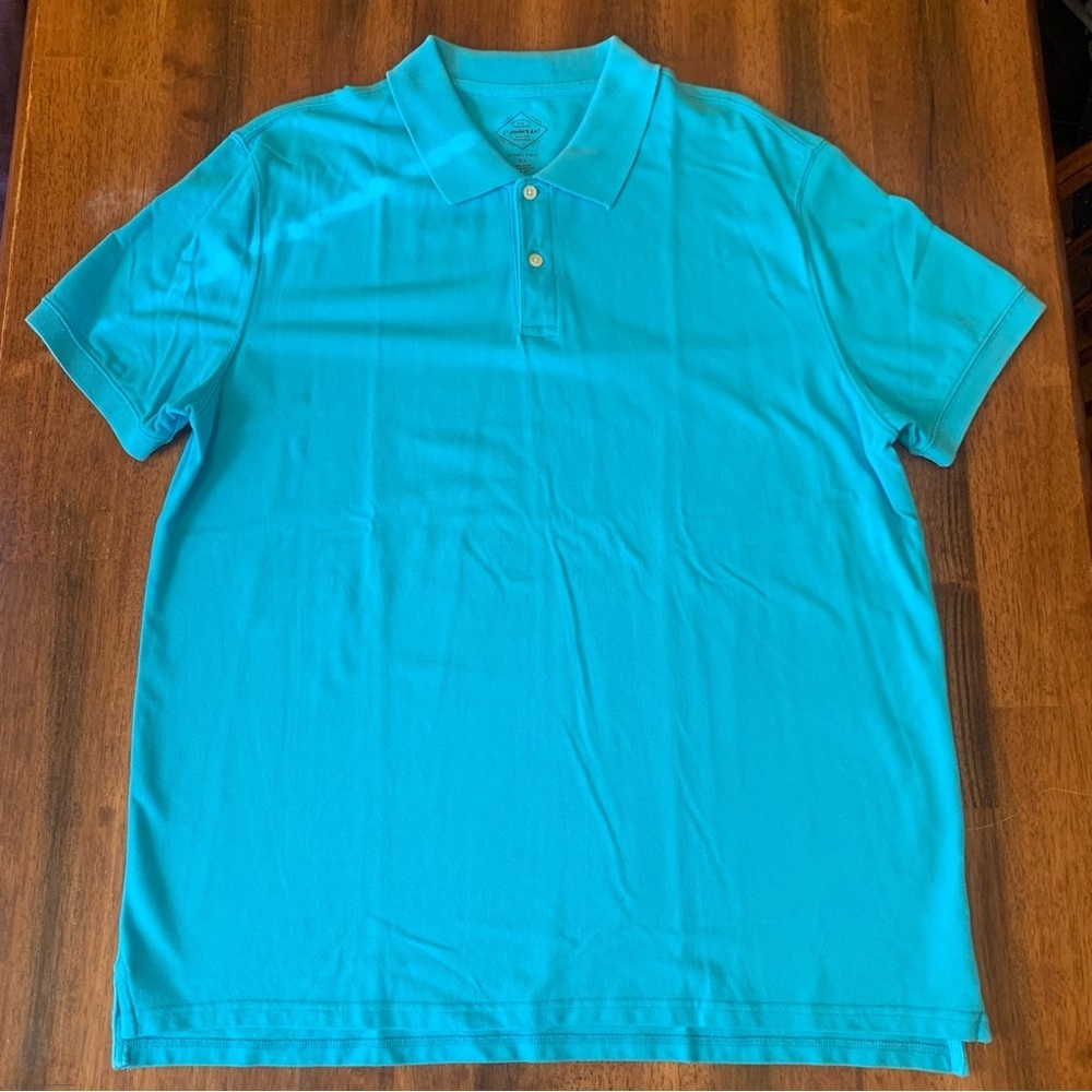St. John's Bay Polo Shirt XL Turquoise Blue Classic Short Sleeve casual classic
